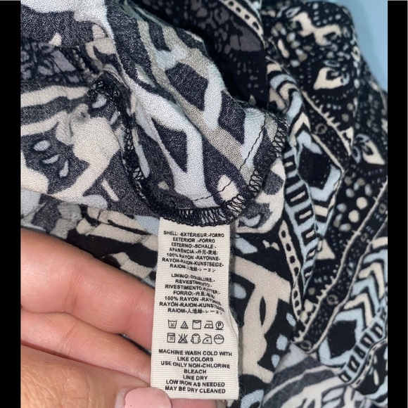 Free People OB565632 Tegan Border Printed Mini Dress in Black Size 4 - Picture 14 of 14